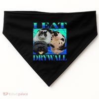 I Eat Drywall Funny Fat Cats Funny Hard Cat Silly Meme USA-Made Doggie Bandana thumb 0