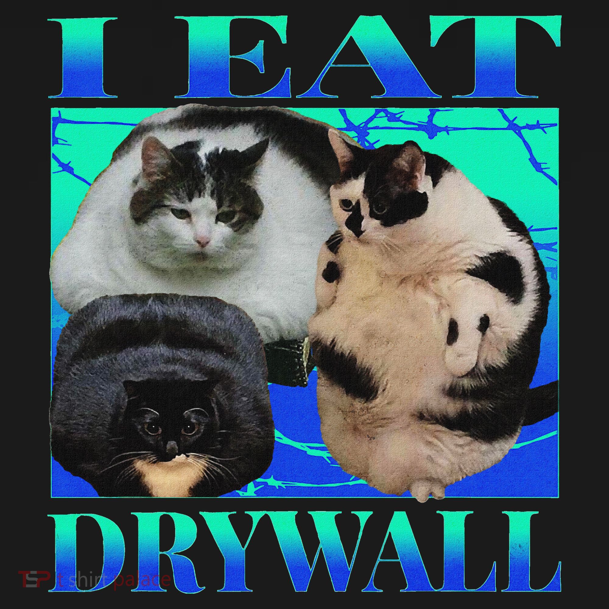 I Eat Drywall Funny Fat Cats Funny Hard Cat Silly Meme Hoodie