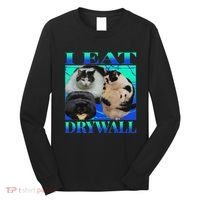 I Eat Drywall Funny Fat Cats Funny Hard Cat Silly Meme Long Sleeve Shirt thumb 0