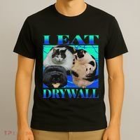I Eat Drywall Funny Fat Cats Funny Hard Cat Silly Meme T-Shirt thumb 3