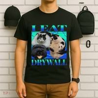 I Eat Drywall Funny Fat Cats Funny Hard Cat Silly Meme T-Shirt thumb 6