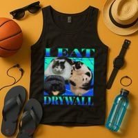 I Eat Drywall Funny Fat Cats Funny Hard Cat Silly Meme Tank Top thumb 4