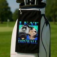 I Eat Drywall Funny Fat Cats Funny Hard Cat Silly Meme Golf Towel thumb 2