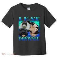 I Eat Drywall Funny Fat Cats Funny Hard Cat Silly Meme Toddler T-Shirt thumb 0