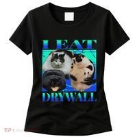 I Eat Drywall Funny Fat Cats Funny Hard Cat Silly Meme Women's T-Shirt thumb 0