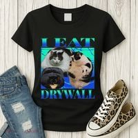 I Eat Drywall Funny Fat Cats Funny Hard Cat Silly Meme Women's T-Shirt thumb 3