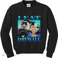I Eat Drywall Funny Fat Cats Funny Hard Cat Silly Meme Kids Sweatshirt thumb 0