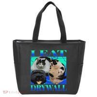 I Eat Drywall Funny Fat Cats Funny Hard Cat Silly Meme Tote Bag thumb 0