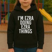 IM Ezra Doing Ezra Things Funny Birthday Name Gift Idea Kids Hoodie thumb 3