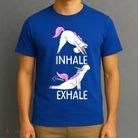 Inhale Exhale Funny Farting Unicorn Yoga Meme Gift T-Shirt thumb 3