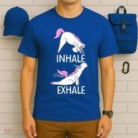 Inhale Exhale Funny Farting Unicorn Yoga Meme Gift T-Shirt thumb 6