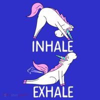 Inhale Exhale Funny Farting Unicorn Yoga Meme Gift T-Shirt thumb 7