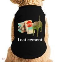 I Eat Funny Cement Cat Cursed Meme Doggie Tank thumb 0