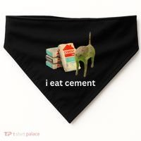 I Eat Funny Cement Cat Cursed Meme USA-Made Doggie Bandana thumb 0