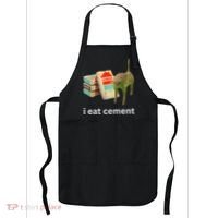 I Eat Funny Cement Cat Cursed Meme Apron thumb 0