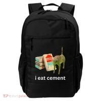 I Eat Funny Cement Cat Cursed Meme Backpack thumb 0
