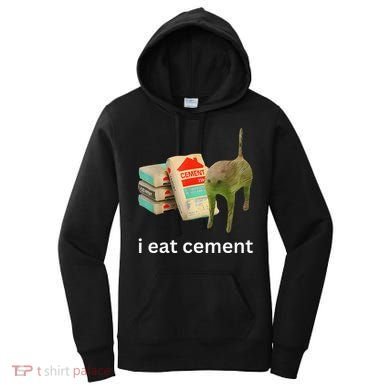 I Eat Funny Cement Cat Cursed Meme Women's Hoodie