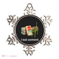 I Eat Funny Cement Cat Cursed Meme Ornament thumb 0