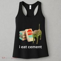 I Eat Funny Cement Cat Cursed Meme Women's Tank Top thumb 3