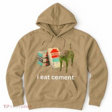 I Eat Funny Cement Cat Cursed Meme Hoodie