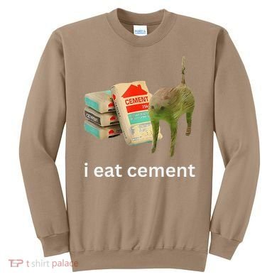 I Eat Funny Cement Cat Cursed Meme Sweatshirt