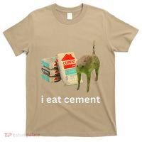 I Eat Funny Cement Cat Cursed Meme T-Shirt thumb 0