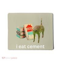 I Eat Funny Cement Cat Cursed Meme Mousepad thumb 0