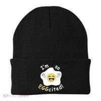 Im Eggcited Funny Humor Beanie thumb 0
