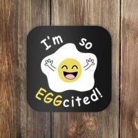Im Eggcited Funny Humor Coaster thumb 0