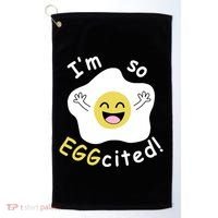 Im Eggcited Funny Humor Golf Towel thumb 0