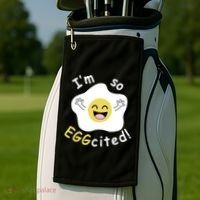 Im Eggcited Funny Humor Golf Towel thumb 2