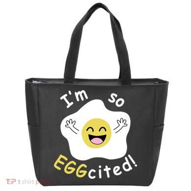 Im Eggcited Funny Humor Tote Bag