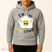 Im Eggcited Funny Humor Hoodie thumb 2