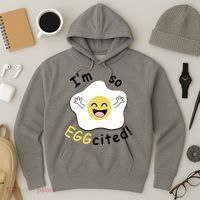 Im Eggcited Funny Humor Hoodie thumb 3