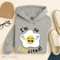 Im Eggcited Funny Humor Hoodie thumb 4