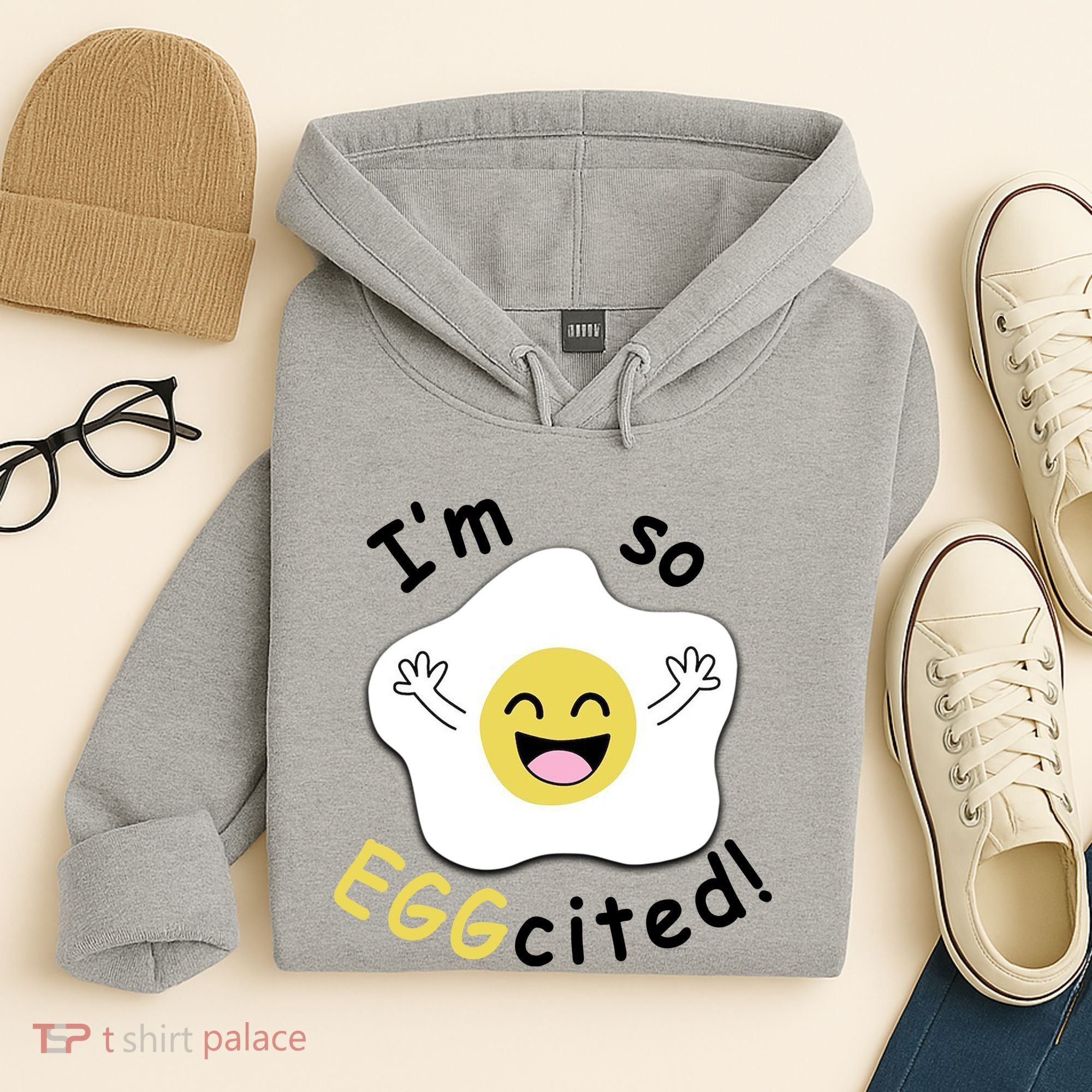 Im Eggcited Funny Humor Hoodie
