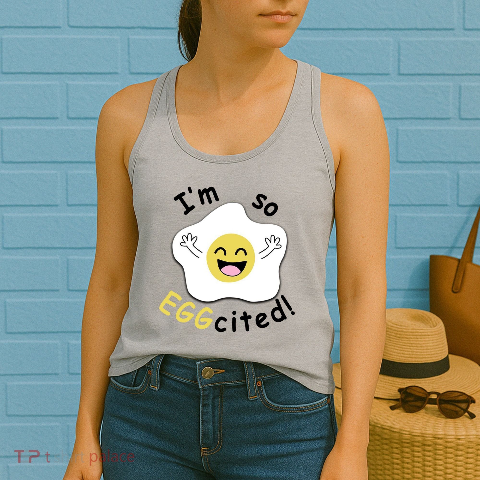 Im Eggcited Funny Humor Women's Tank Top