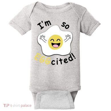 Im Eggcited Funny Humor Baby Bodysuit