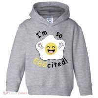Im Eggcited Funny Humor Toddler Hoodie thumb 0