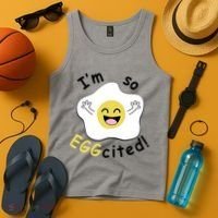 Im Eggcited Funny Humor Tank Top thumb 4