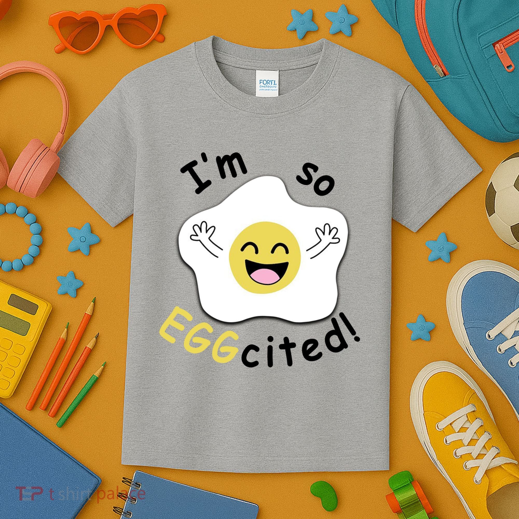 Im Eggcited Funny Humor Kids T-Shirt