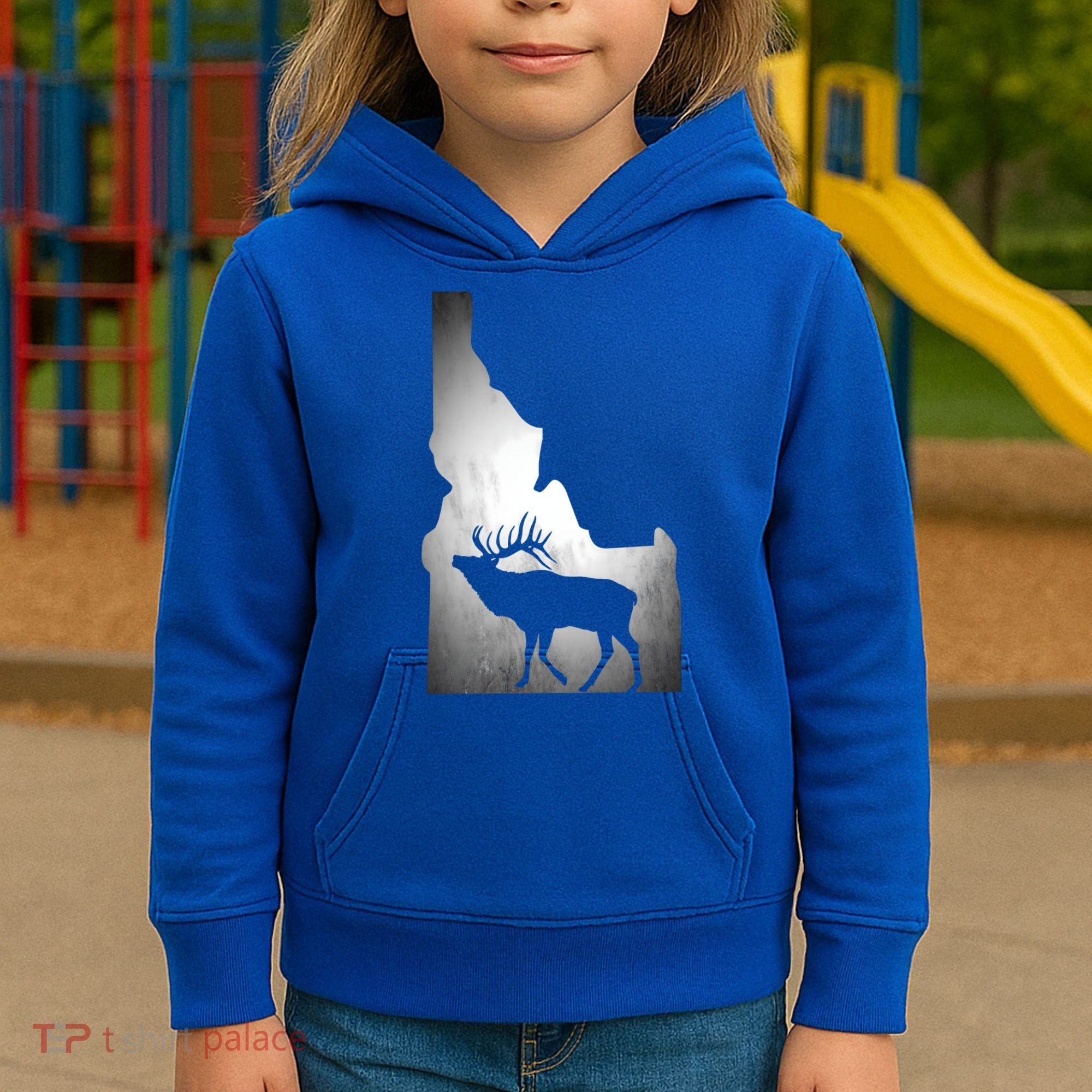 Idaho Elk Hunting Gift Kids Hoodie