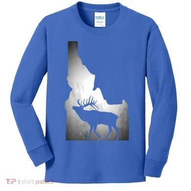 Idaho Elk Hunting Gift Kids Long Sleeve Shirt