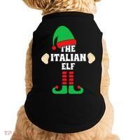 Italian Elf Hand Gesture Christmas Matching Pajamas  Doggie Tank thumb 0