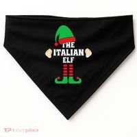 Italian Elf Hand Gesture Christmas Matching Pajamas  USA-Made Doggie Bandana thumb 0