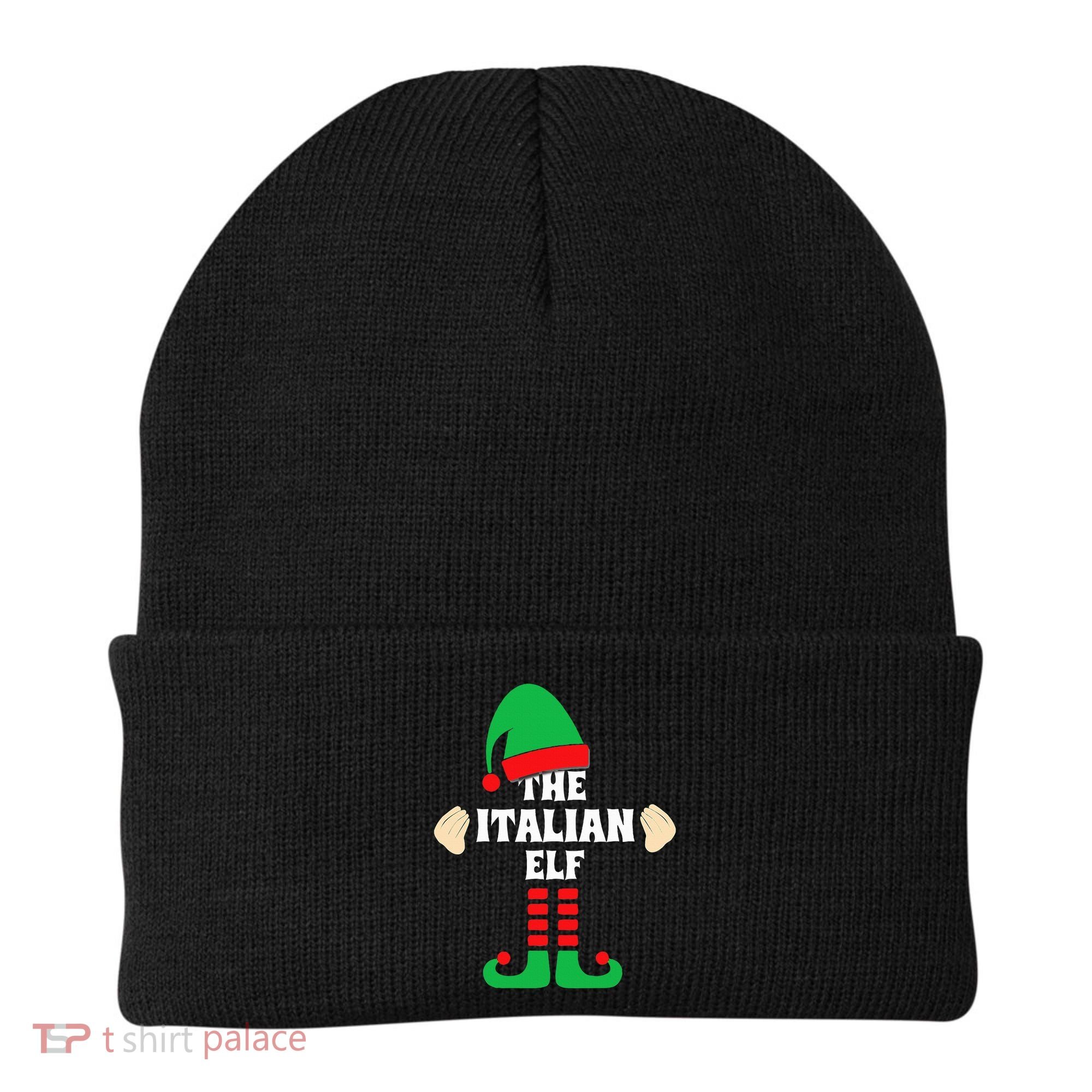 Italian Elf Hand Gesture Christmas Matching Pajamas  Beanie