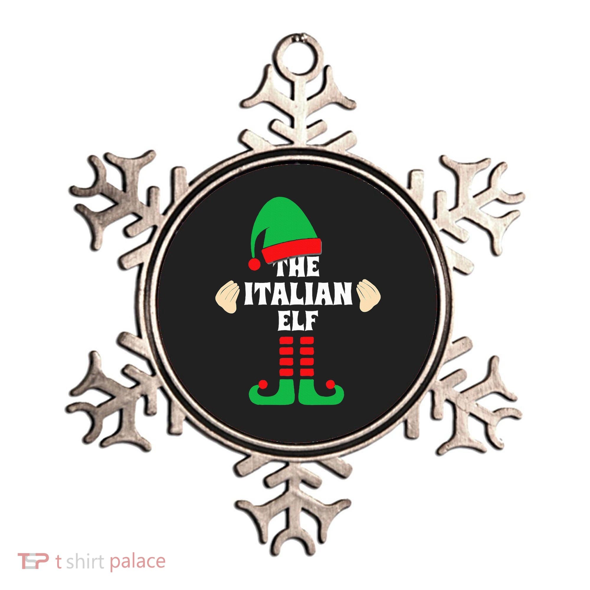 Italian Elf Hand Gesture Christmas Matching Pajamas  Ornament