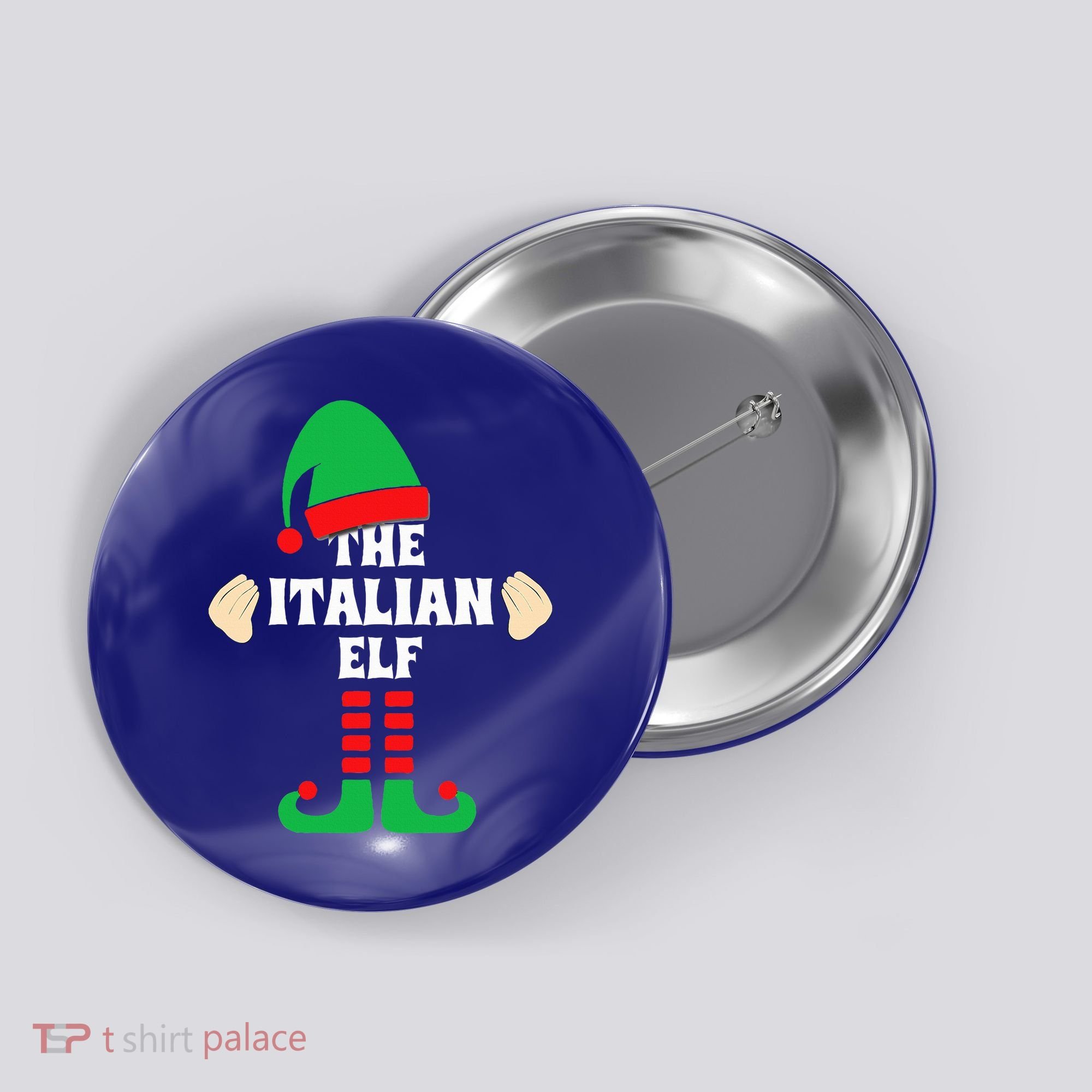 Italian Elf Hand Gesture Christmas Matching Pajamas  Button