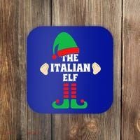 Italian Elf Hand Gesture Christmas Matching Pajamas  Coaster thumb 0