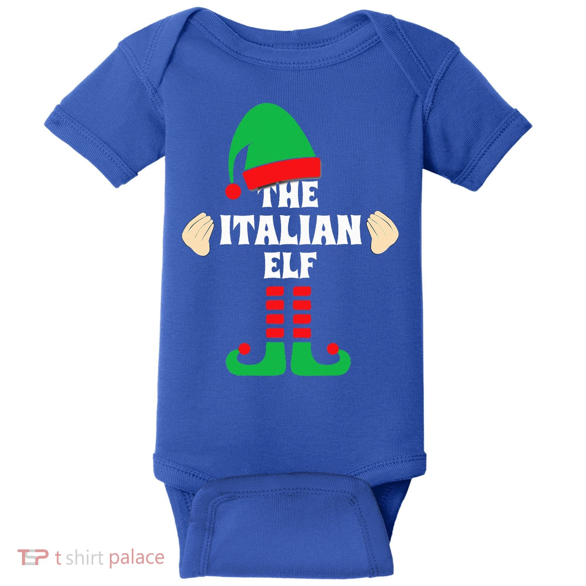 Italian Elf Hand Gesture Christmas Matching Pajamas  Baby Bodysuit
